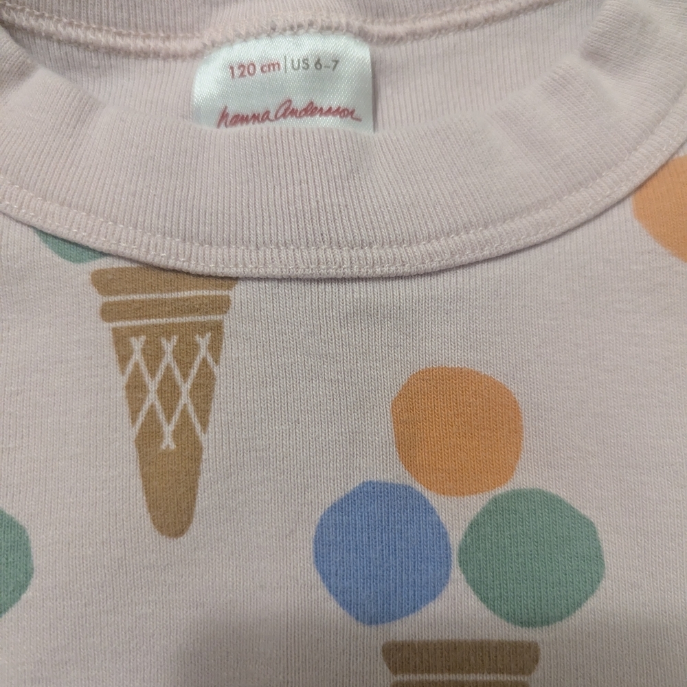 Hanna Andersson Pink Ice Cream Print Pajama Set - Picture 3 of 3